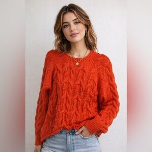 Falmer Heritage Red Cableknit Sweater Sz. L‎